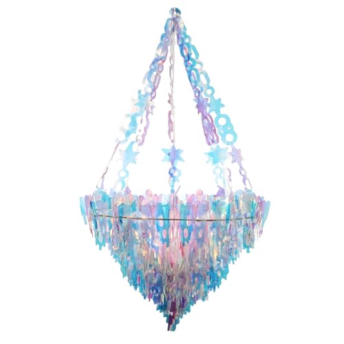 BRAVESHINE Holografische Schillernde Kronleuchter Form hängende Dekoration für Weihnachten Geburtstage Party Deko Raum Dekoration BRAVESHINE Holografische Schillernde Kronleuchter Form hängende Dekoration für Weihnachten Geburtstage Party Deko Raum Dekoration von BRAVESHINE