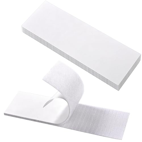 BRAVESHINE Klettband selbstklebend extra stark, 60mm X 180mm Klettverschluss selbstklebend 6 Stück doppelseitiges Klettband Klett Klebeband, Set Haken & Flausch, Weiß von BRAVESHINE