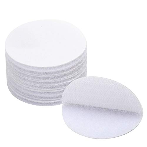 BRAVESHINE 12 Paar Klettband Selbstklebend Rund, Klettband Selbstklebend Extra Stark 50mm Rund Selbstklebend Klettverschluss, Klettband Rund Selbstklebend, Klettpunkte Selbstklebend Weiß von BRAVESHINE