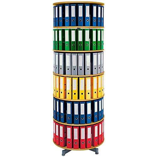 Ordnerdrehsäule, 6 Etagen für bis 120 breite DIN-Ordner, Buche, HxØ 228 x 81 cm Ordnerdrehsäule, 6 Etagen für bis 120 breite DIN-Ordner, Buche, HxØ 228 x 81 cm von BRB