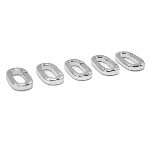 BRDXOOL 5er-Pack Schmuckverschlüsse – Originalfarbe, Edelstahlfarbe, seidiges Bastel-DIY-Schmuckzubehör, Schmuckverschlüsse aus Legierung, handgefertigte Federverschlüsse, Größe (17,9 x 7 x 2,7 mm) von BRDXOOL