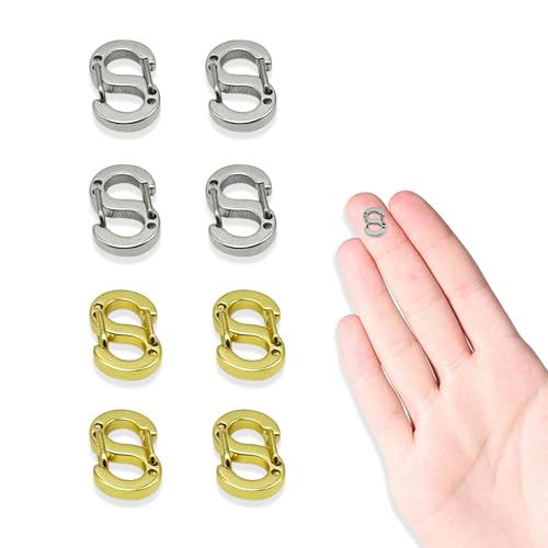 BRDXOOL 8-teiliges Set mit Halskettenverschlüssen für Damen aus Gold und Silber – 4 goldene + 4 silberne Ersatzverschlüsse für Halsketten/Armbänder, handgefertigtes DIY-Schmuckzubehör (schwarze Box) von BRDXOOL