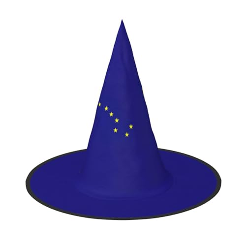 BREAUX Alaska Staatsflagge Druck Halloween Hexe und Zauberer Hut Hexenkostüm für Themendekoration Halloween Party von BREAUX