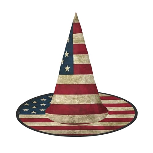 BREAUX Amerikanische Flagge Druck Halloween Hexe und Zauberer Hut Hexenkostüm für Themendekoration Halloween Party BREAUX Amerikanische Flagge Druck Halloween Hexe und Zauberer Hut Hexenkostüm für Themendekoration Halloween Party von BREAUX