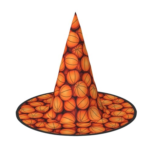 BREAUX Basketball Orange Druck Halloween Hexe und Zauberer Hut Hexenkostüm für Themendekoration Halloween Party BREAUX Basketball Orange Druck Halloween Hexe und Zauberer Hut Hexenkostüm für Themendekoration Halloween Party von BREAUX