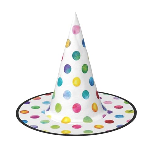 BREAUX Blaues Polka Dot Muster Druck Halloween Hexe und Zauberer Hut Hexenkostüm für Themendekoration Halloween Party BREAUX Blaues Polka Dot Muster Druck Halloween Hexe und Zauberer Hut Hexenkostüm für Themendekoration Halloween Party von BREAUX