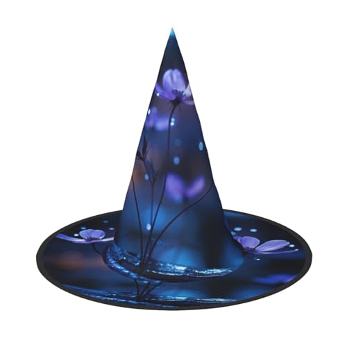 BREAUX Blühende lila Blumen Druck Halloween Hexe und Zauberer Hut Hexenkostüm für Themendekoration Halloween Party BREAUX Blühende lila Blumen Druck Halloween Hexe und Zauberer Hut Hexenkostüm für Themendekoration Halloween Party von BREAUX