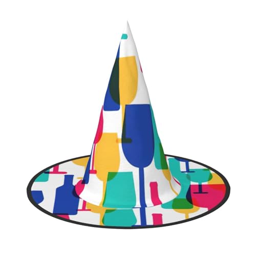 BREAUX Cocktailgläser und Weinflaschen Druck Halloween Hexe und Zauberer Hut Hexenkostüm für Themendekoration Halloween Party BREAUX Cocktailgläser und Weinflaschen Druck Halloween Hexe und Zauberer Hut Hexenkostüm für Themendekoration Halloween Party von BREAUX