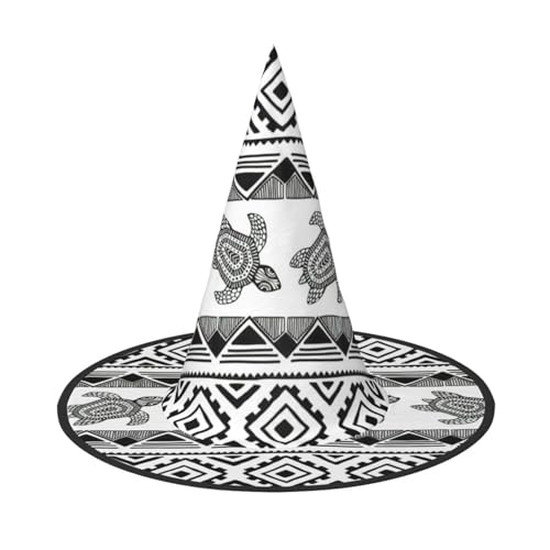 BREAUX Ethnische Schildkröte gestreifter Druck Halloween Hexe und Zauberer Hut Hexenkostüm für Themendekoration Halloween Party BREAUX Ethnische Schildkröte gestreifter Druck Halloween Hexe und Zauberer Hut Hexenkostüm für Themendekoration Halloween Party von BREAUX