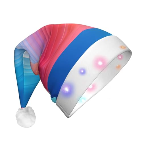 BREAUX Flanell-Weihnachtsmannmütze, Regenbogenfarben, gestreift, Unisex, mit LED-Lichtern, Plüschkappe BREAUX Flanell-Weihnachtsmannmütze, Regenbogenfarben, gestreift, Unisex, mit LED-Lichtern, Plüschkappe von BREAUX