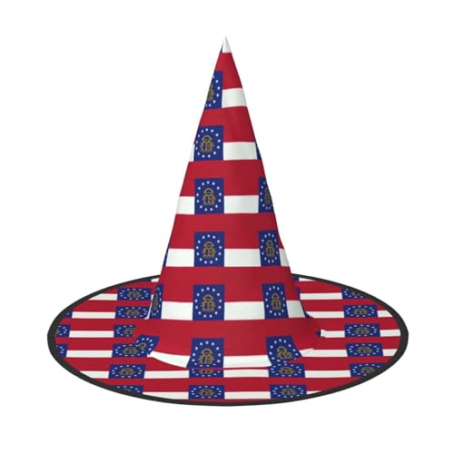 BREAUX Georgia State Flag Print Halloween Hexe und Zauberer Hut Hexenkostüm für Themendekoration Halloween Party von BREAUX