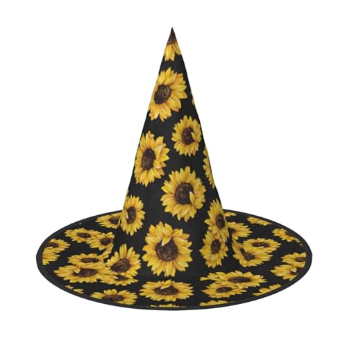 BREAUX Goldener Sonnenblumen-Druck, Halloween, Hexe und Zaubererhut, Hexenkostüm für Themendekoration, Halloween-Party BREAUX Goldener Sonnenblumen-Druck, Halloween, Hexe und Zaubererhut, Hexenkostüm für Themendekoration, Halloween-Party von BREAUX