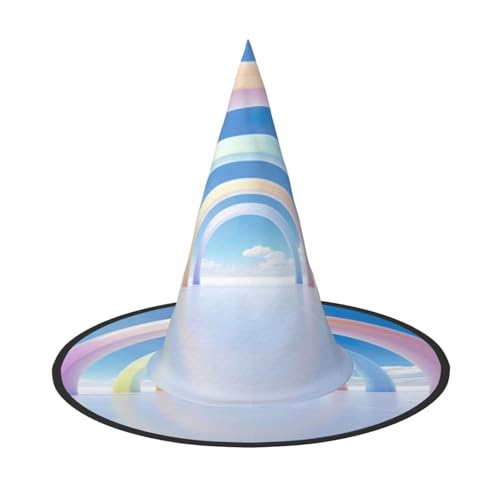 BREAUX Halloween-Hexen- und Zaubererhut, Regenbogen-Druck, Hexenkostüm für Themendekoration, Halloween-Party BREAUX Halloween-Hexen- und Zaubererhut, Regenbogen-Druck, Hexenkostüm für Themendekoration, Halloween-Party von BREAUX