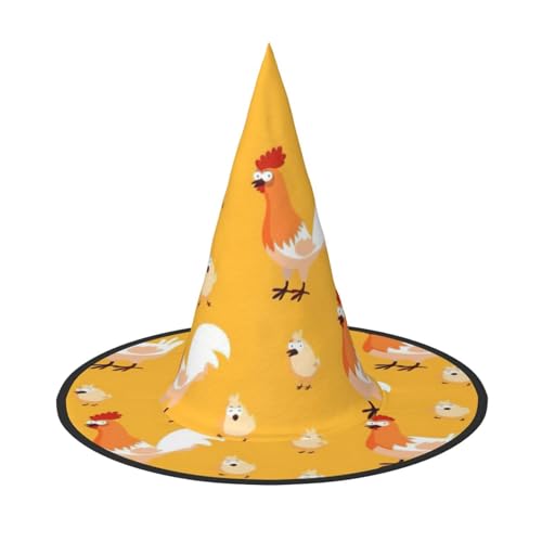 BREAUX Huhn Küken Druck Halloween Hexe und Zauberer Hut Hexenkostüm für Themendekoration Halloween Party von BREAUX