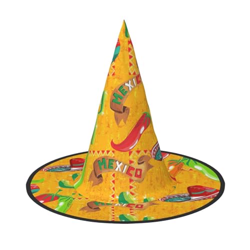 BREAUX Kaktus Hut und Chili Pfeffer Druck Halloween Hexe und Zauberer Hut Hexenkostüm für Themendekoration Halloween Party von BREAUX