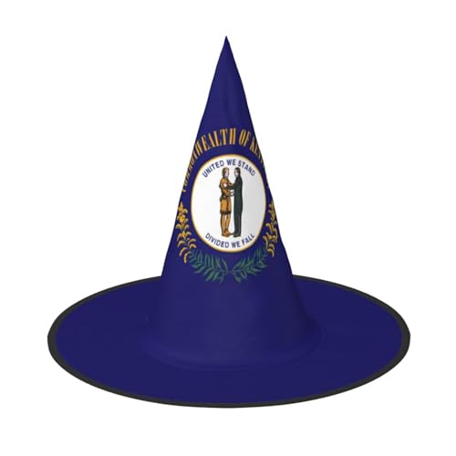 BREAUX Kentucky State Flag Print Halloween Hexe und Zauberer Hut Hexenkostüm für Themendekoration Halloween Party von BREAUX