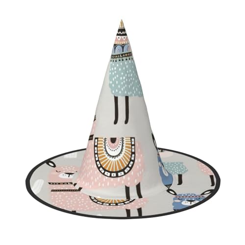 BREAUX Lama-Kaktus-Druck, Halloween-Hexe und Zaubererhut, Hexenkostüm für Themendekoration, Halloween-Party BREAUX Lama-Kaktus-Druck, Halloween-Hexe und Zaubererhut, Hexenkostüm für Themendekoration, Halloween-Party von BREAUX