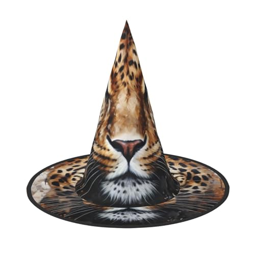 BREAUX Leopardenmuster Druck Halloween Hexe und Zauberer Hut Hexenkostüm für Themendekoration Halloween Party BREAUX Leopardenmuster Druck Halloween Hexe und Zauberer Hut Hexenkostüm für Themendekoration Halloween Party von BREAUX
