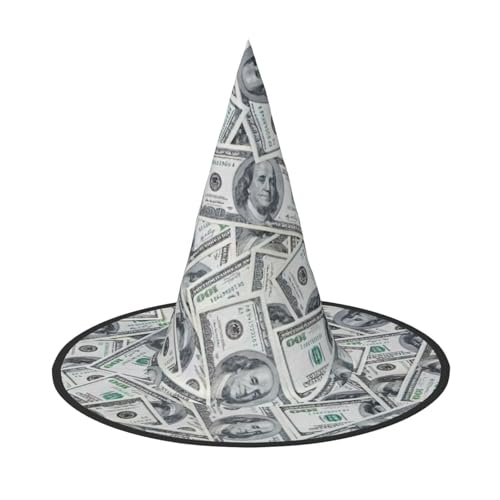 BREAUX Lustiger Dollar Gelddruck Halloween Hexe und Zauberer Hut Hexenkostüm für Themendekoration Halloween Party von BREAUX