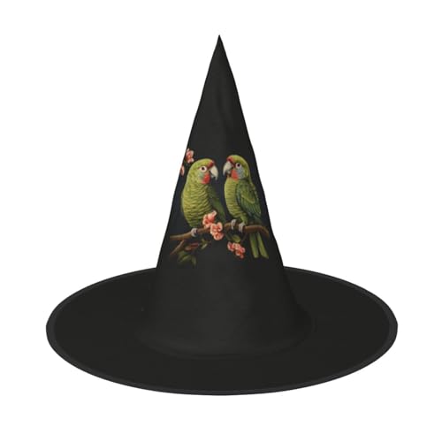 BREAUX Paar Papageien Olivendruck Halloween Hexe und Zauberer Hut Hexenkostüm für Themendekoration Halloween Party von BREAUX