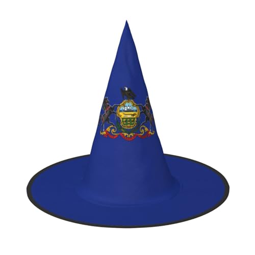 BREAUX Pennsylvania Staatsflagge Druck Halloween Hexe und Zauberer Hut Hexenkostüm für Themendekoration Halloween Party BREAUX Pennsylvania Staatsflagge Druck Halloween Hexe und Zauberer Hut Hexenkostüm für Themendekoration Halloween Party von BREAUX
