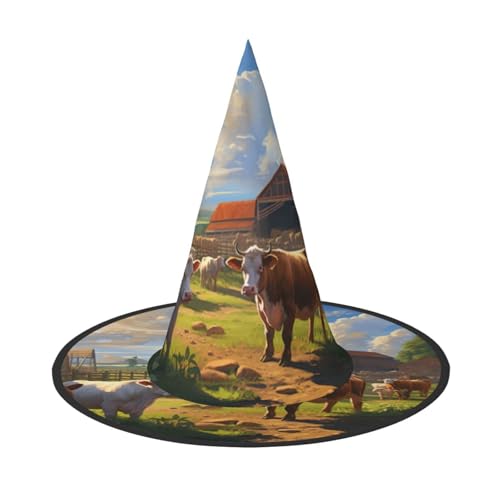 BREAUX Rinderfarm Sanctuary Print Halloween Hexe und Zauberer Hut Hexenkostüm für Themendekoration Halloween Party BREAUX Rinderfarm Sanctuary Print Halloween Hexe und Zauberer Hut Hexenkostüm für Themendekoration Halloween Party von BREAUX