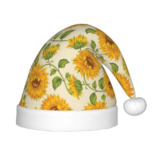 BREAUX Schöner gelber Sonnenblumen-Druck, Weihnachtsmütze, Weihnachtsmütze, Weihnachten, Neujahr, festliches Partyzubehör BREAUX Schöner gelber Sonnenblumen-Druck, Weihnachtsmütze, Weihnachtsmütze, Weihnachten, Neujahr, festliches Partyzubehör von BREAUX