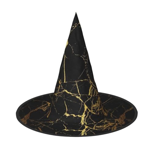 BREAUX Schwarz-goldener Marmor-Druck, Halloween-Hexen- und Zaubererhut, Hexenkostüm für Themendekoration, Halloween-Party BREAUX Schwarz-goldener Marmor-Druck, Halloween-Hexen- und Zaubererhut, Hexenkostüm für Themendekoration, Halloween-Party von BREAUX