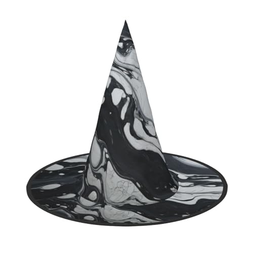 BREAUX Schwarz-weißer Marmor-Druck, Halloween-Hexen- und Zaubererhut, Hexenkostüm für Themendekoration, Halloween-Party BREAUX Schwarz-weißer Marmor-Druck, Halloween-Hexen- und Zaubererhut, Hexenkostüm für Themendekoration, Halloween-Party von BREAUX