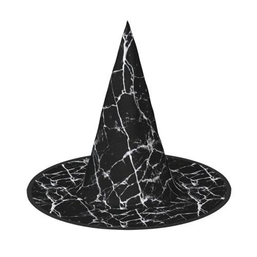 BREAUX Schwarzer Marmor-Druck, Halloween-Hexen- und Zaubererhut, Hexenkostüm für Themendekoration, Halloween-Party von BREAUX