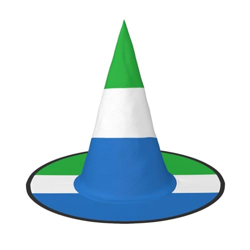 BREAUX Sierra Leone Flagge Druck Halloween Hexe und Zauberer Hut Hexenkostüm für Themendekoration Halloween Party BREAUX Sierra Leone Flagge Druck Halloween Hexe und Zauberer Hut Hexenkostüm für Themendekoration Halloween Party von BREAUX