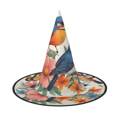 BREAUX Vögel, Blumen, Schmetterling, Druck, Halloween, Hexe und Zaubererhut, Hexenkostüm für Themendekoration, Halloween-Party BREAUX Vögel, Blumen, Schmetterling, Druck, Halloween, Hexe und Zaubererhut, Hexenkostüm für Themendekoration, Halloween-Party von BREAUX