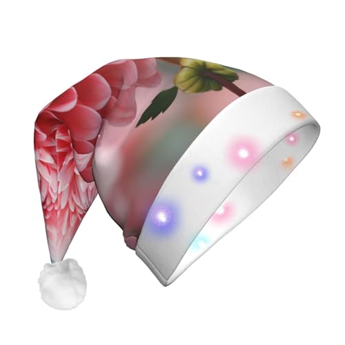 BREAUX Weihnachtsmannmützen für Erwachsene, Flanell mit LED-Lichtern, Weihnachtsmannmützen für Feiertage, Partys von BREAUX