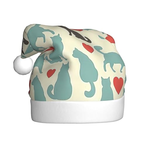 BREAUX Weihnachtsmütze mit Aufschrift "Happy Walking Kitty" für Erwachsene, Uni, bequem, Weihnachtsmütze für Neujahr, festliche Party von BREAUX