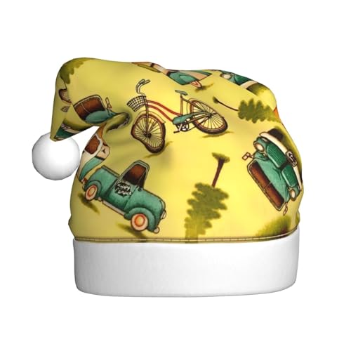 BREAUX Weihnachtsmütze mit Auto- und Fahrraddruck, Weihnachtsmannmütze für Erwachsene, Uni, bequem, Weihnachtsmütze für Neujahr, festliche Party BREAUX Weihnachtsmütze mit Auto- und Fahrraddruck, Weihnachtsmannmütze für Erwachsene, Uni, bequem, Weihnachtsmütze für Neujahr, festliche Party von BREAUX