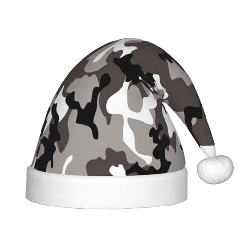 BREAUX Weihnachtsmütze mit Camouflage-Muster, Schwarz / Grau / Weiß von BREAUX