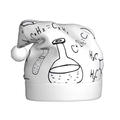 BREAUX Weihnachtsmütze mit Chemie-Druck, Weihnachtsmannmütze für Erwachsene, Uni, bequem, Weihnachtsmütze für Neujahr, festliche Party BREAUX Weihnachtsmütze mit Chemie-Druck, Weihnachtsmannmütze für Erwachsene, Uni, bequem, Weihnachtsmütze für Neujahr, festliche Party von BREAUX