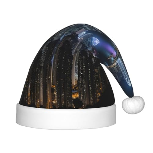 BREAUX Weihnachtsmütze mit Hongkong-Aufdruck, Motiv: Aerial Night of View von BREAUX