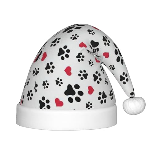 BREAUX Weihnachtsmütze mit Katzenpfote, Herz, Welpe, Fußabdruck, Weihnachtsmütze, Weihnachten, Neujahr, Festtagsparty-Zubehör BREAUX Weihnachtsmütze mit Katzenpfote, Herz, Welpe, Fußabdruck, Weihnachtsmütze, Weihnachten, Neujahr, Festtagsparty-Zubehör von BREAUX