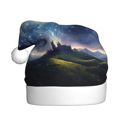BREAUX Weihnachtsmütze mit Sternschnuppen-Motiv, Weihnachtsmannmütze für Erwachsene, Uni, bequem, Weihnachtsmütze für Neujahr, festliche Party von BREAUX