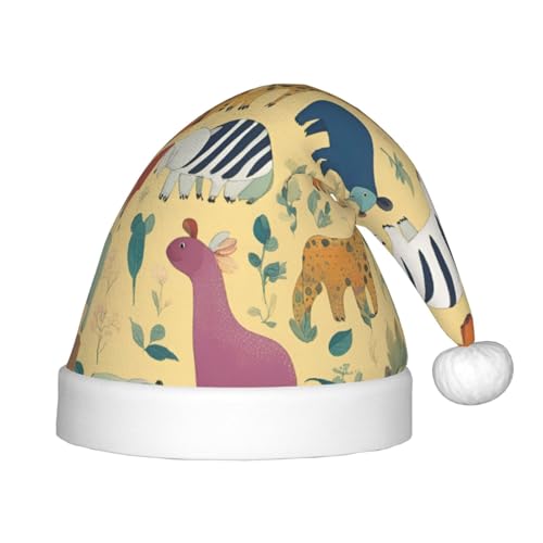 BREAUX Weihnachtsmütze mit Tiermuster-Druck, Weihnachtsmütze, Weihnachten, Neujahr, festliches Partyzubehör BREAUX Weihnachtsmütze mit Tiermuster-Druck, Weihnachtsmütze, Weihnachten, Neujahr, festliches Partyzubehör von BREAUX