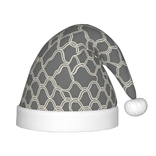 BREAUX Weihnachtsmütze mit Vierpass-Motiv, grauer Druck, Weihnachtsmütze, Weihnachten, Neujahr, festliches Partyzubehör BREAUX Weihnachtsmütze mit Vierpass-Motiv, grauer Druck, Weihnachtsmütze, Weihnachten, Neujahr, festliches Partyzubehör von BREAUX