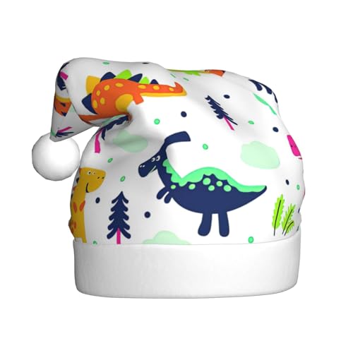 BREAUX Weihnachtsmütze mit buntem Dinosaurier-Druck, für Erwachsene, Uni, bequem, Weihnachtsmütze für Neujahr, festliche Party BREAUX Weihnachtsmütze mit buntem Dinosaurier-Druck, für Erwachsene, Uni, bequem, Weihnachtsmütze für Neujahr, festliche Party von BREAUX