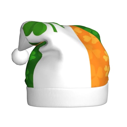 BREAUX Weihnachtsmütze mit irischer Flagge, Weihnachtsmannmütze für Erwachsene, Uni, bequem, Weihnachtsmütze für Neujahr, festliche Party von BREAUX