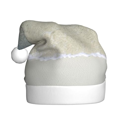 BREAUX Weihnachtsmütze mit klarem Meerwasser, weißer Sand, Stranddruck, Weihnachtsmannmütze für Erwachsene, Uni, bequem, Weihnachtsmütze für Neujahr, festliche Party BREAUX Weihnachtsmütze mit klarem Meerwasser, weißer Sand, Stranddruck, Weihnachtsmannmütze für Erwachsene, Uni, bequem, Weihnachtsmütze für Neujahr, festliche Party von BREAUX