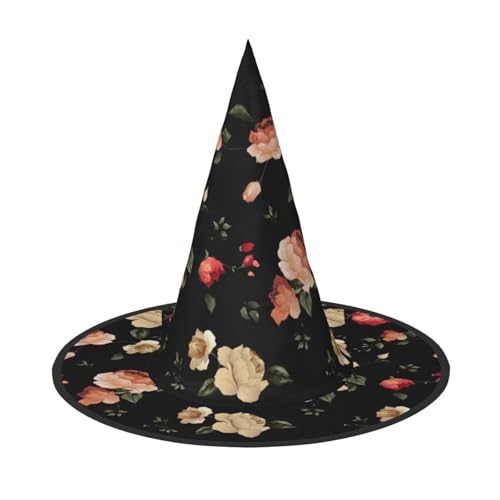 Herbst-schönes Blumendruck, Halloween-Hexen- und Zaubererhut, Hexenkostüm für Themendekoration, Halloween-Party von BREAUX