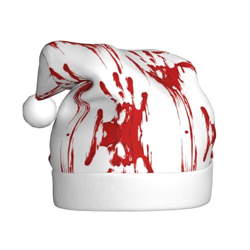 Weihnachtsmütze mit blutigen Handabdrücken, Weihnachtsmannmütze für Erwachsene, Uni, bequem, Weihnachtsmütze für Neujahr, festliche Party Weihnachtsmütze mit blutigen Handabdrücken, Weihnachtsmannmütze für Erwachsene, Uni, bequem, Weihnachtsmütze für Neujahr, festliche Party von BREAUX