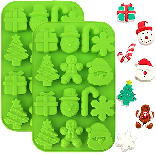 Weihnachts-Silikonform, 2 Stück, Weihnachtsbaum, Schneemann, Weihnachtsmann, Schneeformen, Kuchenformen, Seife, Süßigkeiten, Schokolade, Muffin, Gelee, Backformen für Weihnachten, Neujahr, Weihnachts-Silikonform, 2 Stück, Weihnachtsbaum, Schneemann, Weihnachtsmann, Schneeformen, Kuchenformen, Seife, Süßigkeiten, Schokolade, Muffin, Gelee, Backformen für Weihnachten, Neujahr, von BREEZO