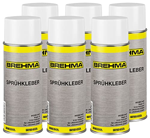 6x BREHMA Sprühkleber extra Stark Kontaktkleber Kleber Haftkleber mit Griff von BREHMA