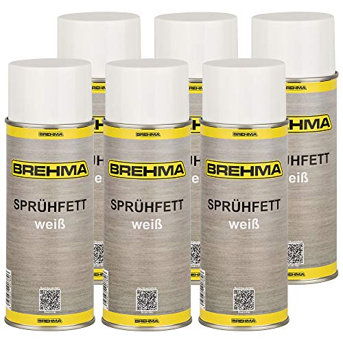 6x BREHMA Weisses Sprühfett mit PTFE -50°C bis +170°C, Schmierfett, Schmiermittel 6x BREHMA Weisses Sprühfett mit PTFE -50°C bis +170°C, Schmierfett, Schmiermittel von BREHMA